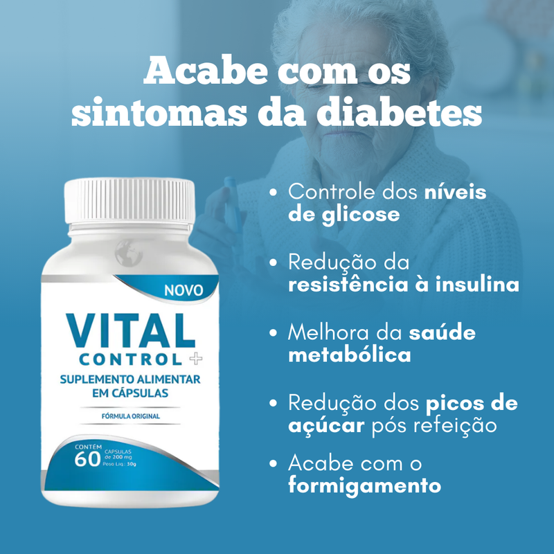 Vital Control Original 60cp - Acabe com os Picos de Glicose! - Promoção Exclusiva + Frete Grátis