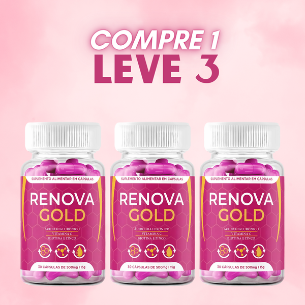 Renova Gold Original 30cp - Pele Jovem e Sem Rugas! - Promoção Exclusiva + Frete Grátis