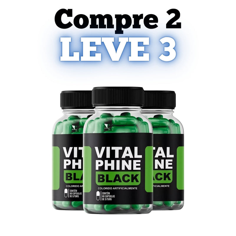 Vital Phine Black Original 60cp - Emagrecimento Saudável - Promoção Exclusiva + Frete Grátis