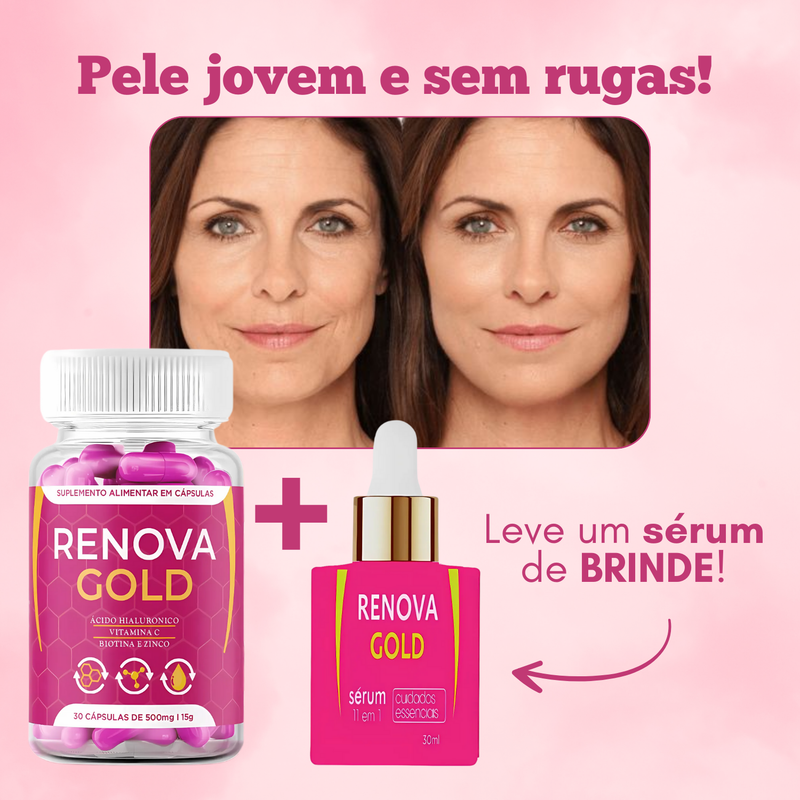 Renova Gold Original 30cp - Pele Jovem e Sem Rugas! - Promoção Exclusiva + Frete Grátis