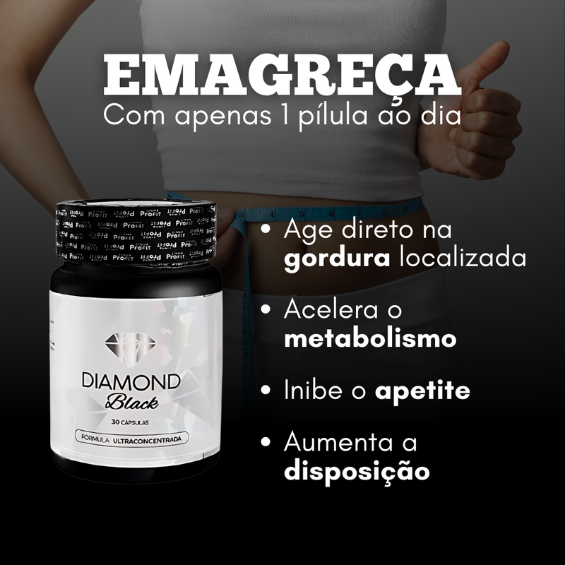 Diamond Black 30cp - A Solução Para Gordura Localizada - Promoção Exclusiva + Frete Grátis